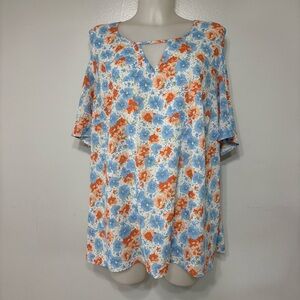 Bloomchic Floral Light Weight Cold Shoulder Blouse Size 18/20
